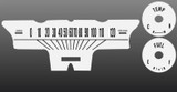 64-66 Ford Mustang Instrumentenscheibe - Mi/h - Weiß - Set