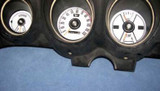 69-70 Ford Mustang Instrumentenscheibe - Mi/h - Weiß - Set