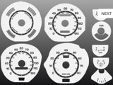 71-73 Ford Mustang Instrumentenscheibe - Mi/h - Weiß - Set