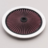 64-73 Ford Mustang Deckel für Luftfilter - K&N - Rund - Rot - Chrom