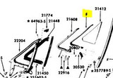 64-68 Ford Mustang Glas Dreiecksfenster - Dichtung Glas in Rahmen