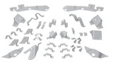 65-66 Ford Mustang (Fastback) Halterungen für Verkleidung Innenraum hinten - Set