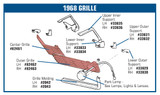 68-69 Chevrolet Corvette Base Kühlergrill (52698123) 68-69 Chevrolet Corvette Base Kühlergrill (52698123)