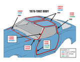 63-82 Chevrolet Corvette Dichtung Motorhaube