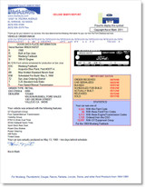 67-73 Ford Mustang Technisches Datenblatt - Deluxe Report