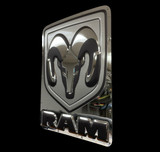 Wanddekoration - Ram Head - 46x38 cm - Chrom/Schwarz