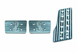 67-68 Ford Mustang Pedalauflagen für Brems-, Kupplungs- und Gaspedal - Schaltgetriebe - Aluminium - Shelby Logo
