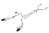 11-12 Ford Mustang (5.0) Abgasanlage - Borla Atak - Edelstahl - 2-Rohr - Schwarze Blenden