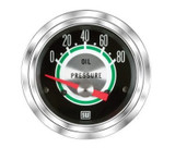 64-73 Ford Mustang Öldruckanzeige - Stewart Warner - Green Line - 2 1/16 "