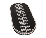 64-73 Ford Mustang Luftfilter komplett - Oval - Schwarz - Running Pony