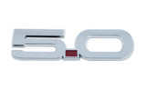 15-23 Ford Mustang Emblem Kotflügel - 5.0 - Chrom - Roter Punkt