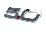 15-23 Ford Mustang Emblem Kotflügel - 5.0 - Chrom - Roter Punkt