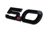 15-23 Ford Mustang Emblem Kotflügel - 5.0 - Schwarz glänzend - Roter Punkt
