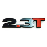 15-23 Ford Mustang Emblem Kotflügel - 2.3T - Schwarz glänzend - Roter Punkt & rotes T