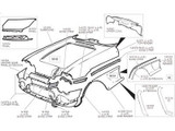 58-62 Chevrolet Corvette Frontschürze - Verbindungsstück nach oben - Mittig rechts Mitte rechts