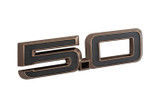 2024 Ford Mustang (5.0) Emblem Kotflügel - 5.0 - Schwarz mit Bronze Rand - Schwarzer Punkt