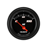 64-73 Ford Mustang Öldruckanzeige - Velocity Black - 2 1/8 " - Edelstahl - Zeiger rot