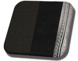 68-69 Ford Mustang (Hardtop) Sitzbezüge - Sport-R - Anthrazit Schwarz - Vinyl/Alcantara - Weiße Naht - Hinten