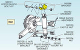 63-82 Chevrolet Corvette Stoßdämpferhalterung Hinten