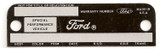 68-69 Ford Mustang Schild Fahrgestellnummer - Shelby Special Performance Vehicles