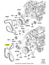 07-14 Ford Mustang (5.4, 5.8) Flachrippenriemen - 10-Rippen Kompressor