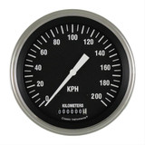 Tacho - Hot Rod - 4 5/8 " - Edelstahl - Zeiger weiß - Km/h