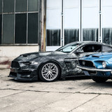 15-23 Ford Mustang Komplettradsatz - Elegance E2FF - Deep Concave - 9,5x20 Zoll & 10,5x20 Zoll - Hyper Silber - Used