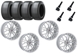 15-23 Ford Mustang Komplettradsatz - Elegance E2FF - Deep Concave - 9,5x20 Zoll & 10,5x20 Zoll - Hyper Silber - Used