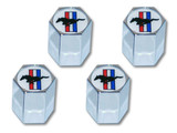 64-23 Ford Mustang Ventilkappen-Set - Schwarz - Tri-Bar Pony