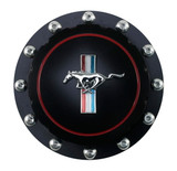 64-73 Ford Mustang Tankdeckel - Eloxiert - Tri-Bar Pony - Schwarz