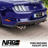 18-23 Ford Mustang GT (Convertible/Coupe - 5.0) NAP - Klappenauspuff 4-Rohr- Schwarz