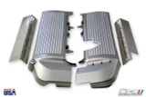 05-10 Ford Mustang GT (4.6) Motorabdeckung - Einspritzdüsen - Gunmetal Grau mit silbernen Lamellen