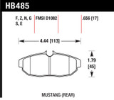 05-14 Ford Mustang (4.0, 5.0, 5.4, 5.8) Bremsbelagsatz Scheibenbremse - HAWK - HPS - Performance - Hinten