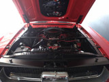 67-68 Ford Mustang Abdeckung Kühlerträger - Schwarz Eloxierte Aluminiumversion - Für Fahrzeuge ohne Klimaanlage - Ohne Loch für die Haubenentriegelung Vorne