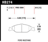 99-04 Ford Mustang Base (3.8) Bremsbelagsatz Scheibenbremse - HAWK - HPS - Vorne Vorne