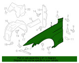20-22 Ford Mustang Shelby GT500 (5.2) Kotflügel Vorne links