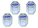 64-23 Ford Mustang Ventilkappen-Set - Weiß - Ford-Logo