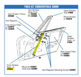 63-67 Chevrolet Corvette (Convertible) Schacht Fensterführung
