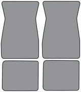 64-68 Ford Mustang Fußmatten Set - Hellblau - Ohne Logo - Vorne und hinten