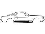 1967 Ford Mustang Aufkleberset Karosserie - GT - Links und rechts - Schwarz