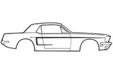 1968 Ford Mustang Aufkleberset Karosserie - C-Stripe - Schwarz