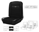 65-66 Ford Mustang (Fastback) Seat Cover Set - Pony - Inkl. aller Verkleidungen - Schwarz