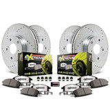 07-12 Ford Mustang Shelby GT500 (5.4) Scheibenbremssatz - Powerstop Z26 Street Warrior - VA 355mm - HA 300mm Vorne und hinten