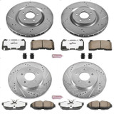 07-12 Ford Mustang Shelby GT500 (5.4) Scheibenbremssatz - Powerstop Z26 Street Warrior - VA 355mm - HA 300mm Vorne und hinten
