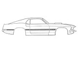 1969 Ford Mustang Aufkleberset Karosserie - Mach 1 - Schwarz