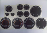 67-68 Ford Mustang Instrumentenscheibe - White Gauges - Schwarz
