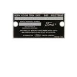 1965 Ford Mustang Schild Fahrgestellnummer