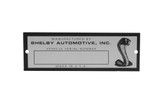 1968 Ford Mustang Schild Fahrgestellnummer