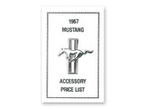 1967 Ford Mustang Technisches Handbuch - Preisliste inklusive Optionen