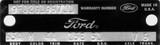 64-69 Ford Mustang Schild Fahrgestellnummer - Tür